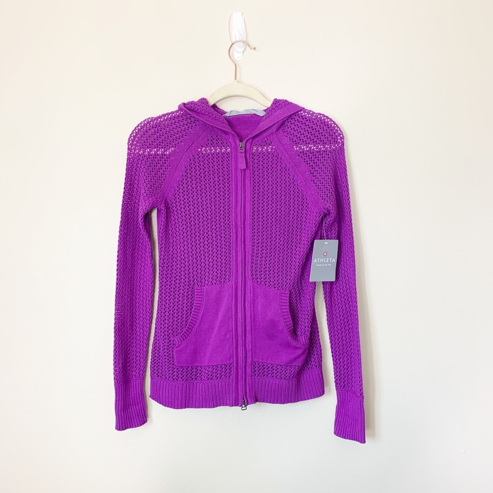 Athleta Sunscape Zip-Up Sweater | Size XXS | NWT | Cozy Athletic Half Zip - Picture 2 of 8